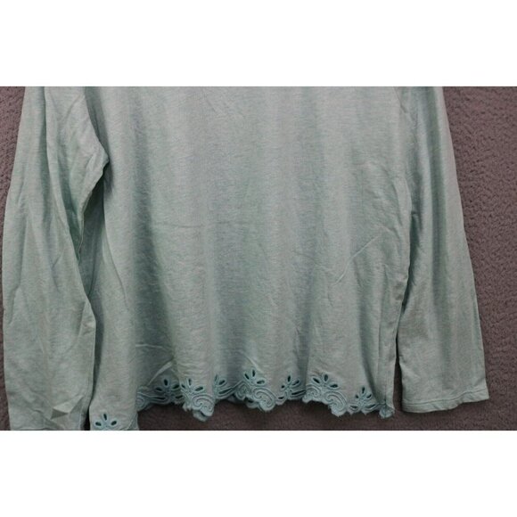 J. Jill Long Sleeve Green Tunic-Size Large-Stretch-Embroidered Trim - Picture 9 of 10
